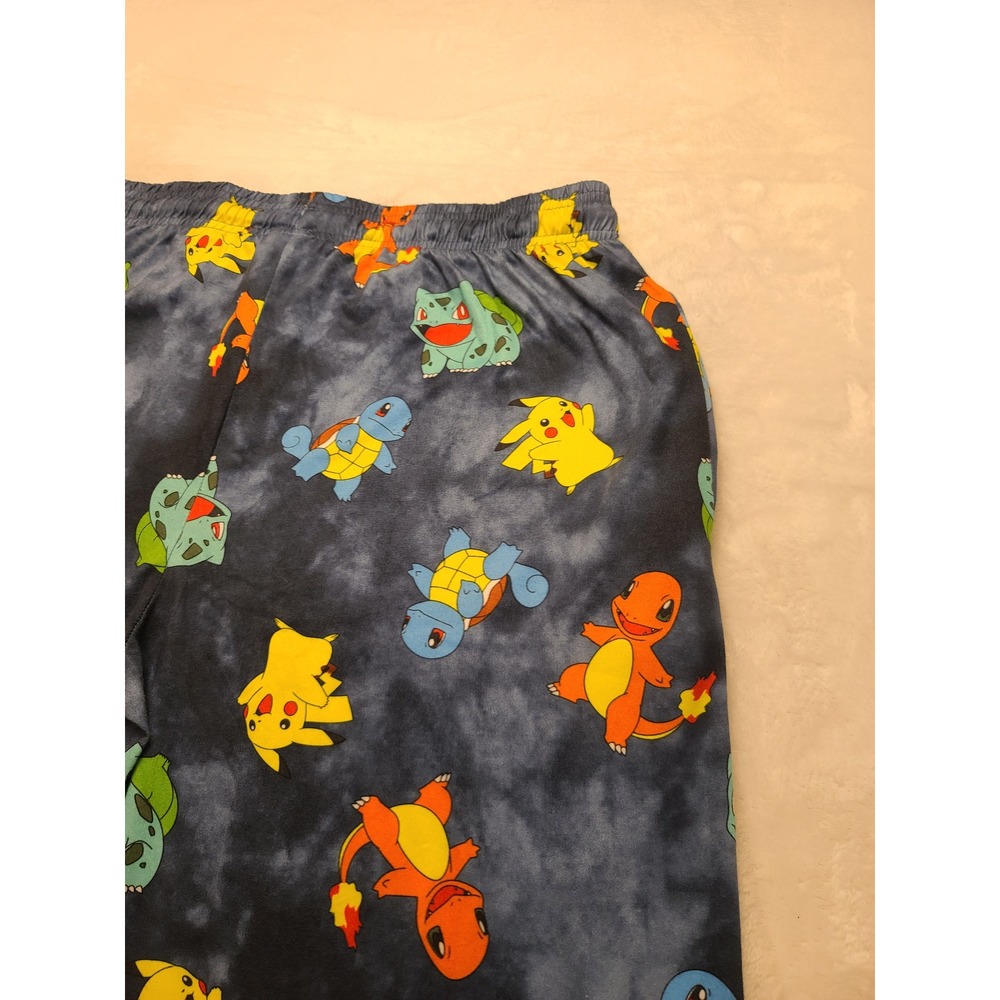 Pokemon Pajama Pants  Blue Men's  Large Cloud Wash Pikachu Bulbasaur  NWOT - Picture 13 of 15